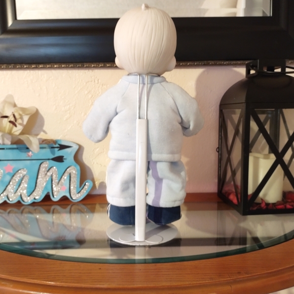 Vintage 1984 Precious Moments Mikey Porcelain Doll 13" Tall Collectible on Blue. - Picture 6 of 11